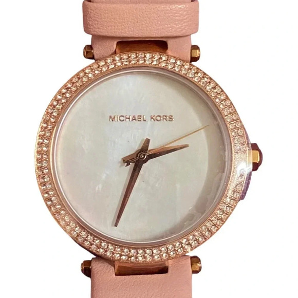 Michael Kors Mini Parker Pearlized Strap Rose Gold Watch MK2590 needs battery - Picture 5 of 13